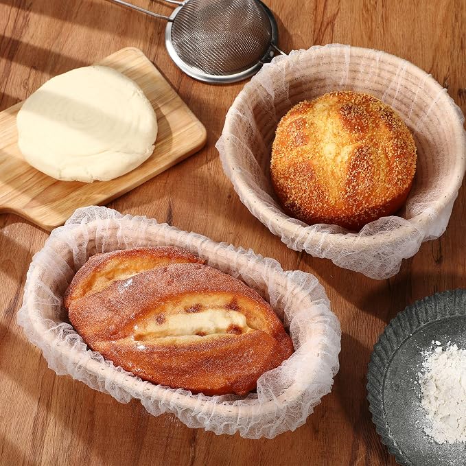 Fanfanwin 400 Pcs Banneton Liner Bread Proofing Basket Covers Non Woven Liner Non Stick Dough Bowl Covers for Bread Proofing Disposable for Rising Sourdough Supplies