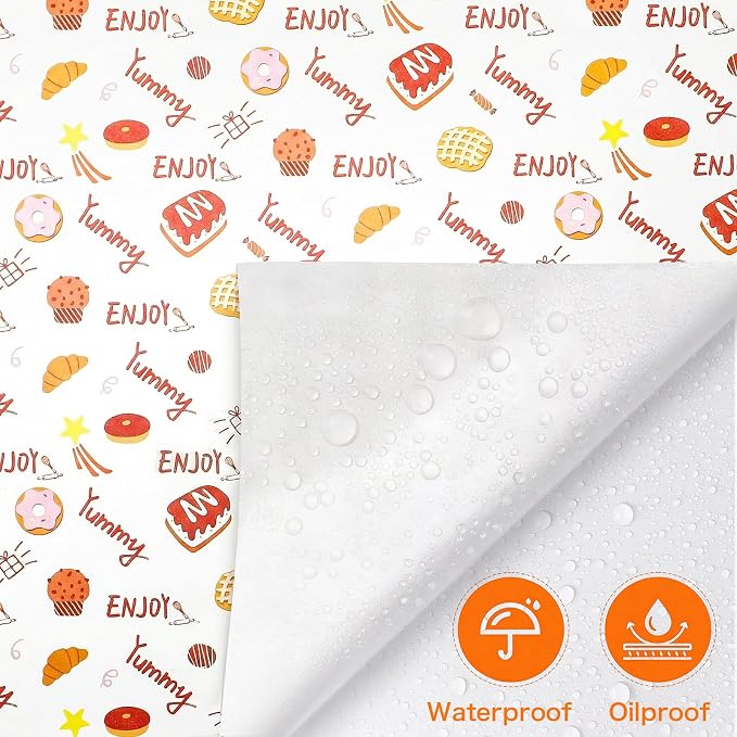 30 Pack Bakery Boxes with Window, 9.5"×6"×3" Cookies Box with Wax Paper, Paperboard Pie Cake Treat Boxes with 30 Stickers, Bakery Gift Box Container for Dessert Mini Cake Pastry Birthday