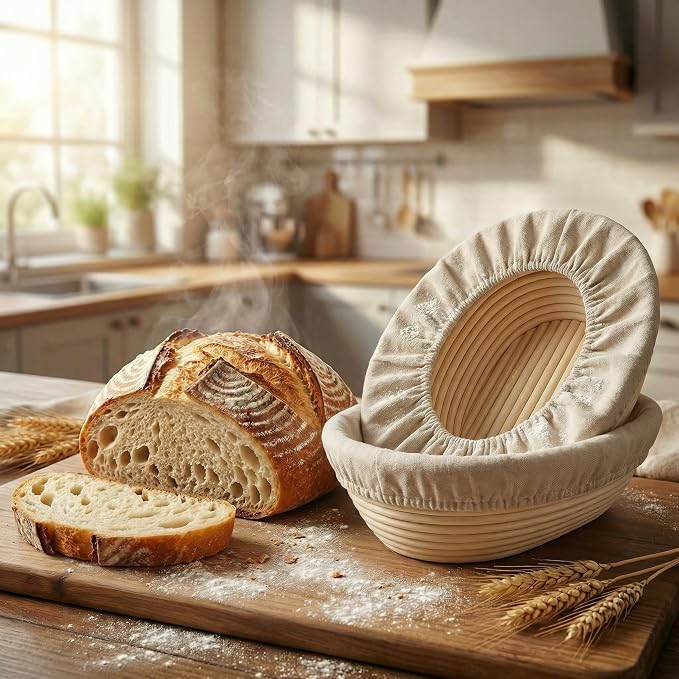 8 PCS Bread Proofing Basket Cloth Liner (6 Oval) & 2 Sourdough Starter Jar Covers, 10 Inch Reusable Banneton Basket Cover for Sourdough Baking, Reusable Dough Bowl Liner (Oval)
