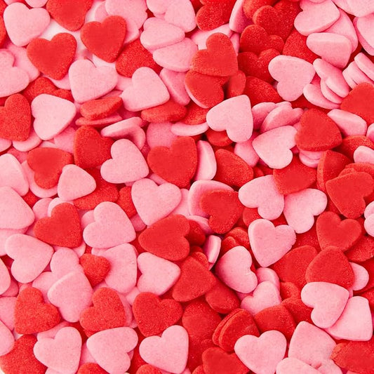 Heart Sprinkles Edible, Mothers Day Sprinkles for Cake Decorating 100g/3.53oz, Valentines Sprinkles, Red and Pink Heart Shaped Sprinkles for Baking, Ice Cream, Cookies, Cupcake Toppers