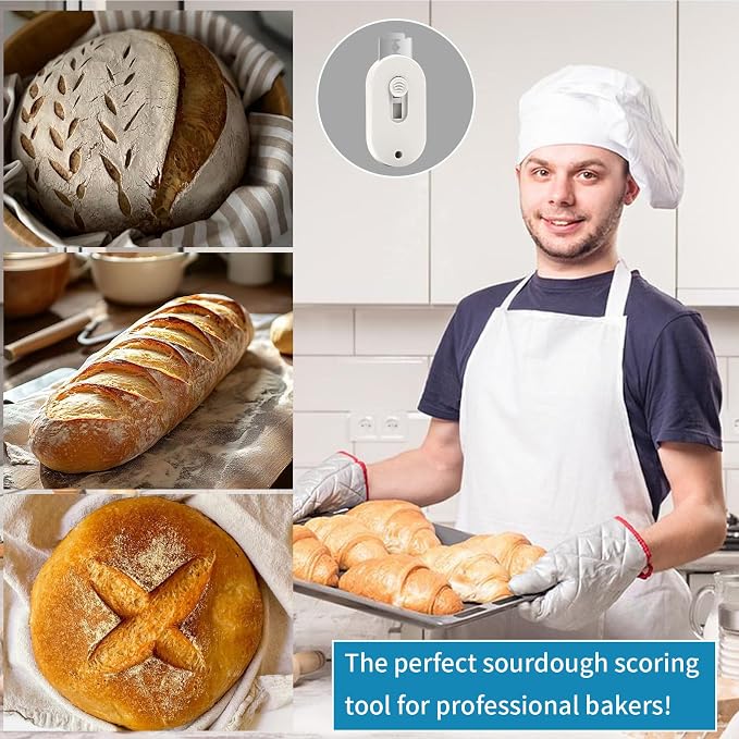 Herda Magnetic Bread Lame Dough Scoring Tool, Extractable Bread Scoring Tool With 5 Bread Razors & Scoring Patterns Booklet, Professional Bread Baking Scorer for Sourdough Bread, Baguette, Rye Bread