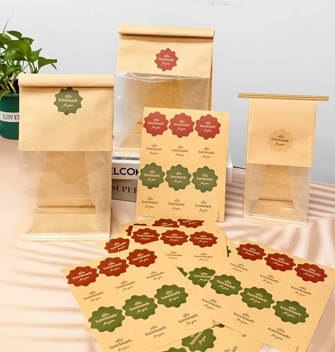 480 Lovely Cute Handmade Label Seal Sticker Handmade Bakery Decorative Sticker (Style-2)