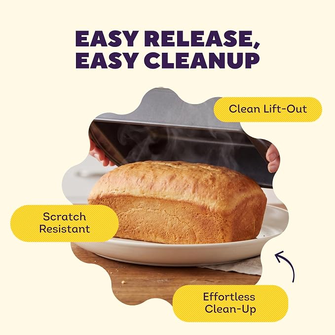 Wilton Gold Non-Stick Bakeware Large Loaf Pan - Baking Pan for Breads, Pound Cake & More - Even Heat Distribution & Extended Handles - Made Without PFAS - 9.25 x 5.25 x 2.75 Inch