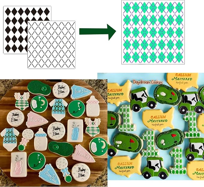 5.5Inch Reusable Fruit/Flowers/Bow/Geometric/Vintage Pattern Cookies Stencils for Baking, Royal Icing, Sugar Cookies, Art Cards Decorating Tools, DIY Art Crafts, Templates Painting, Home Decor