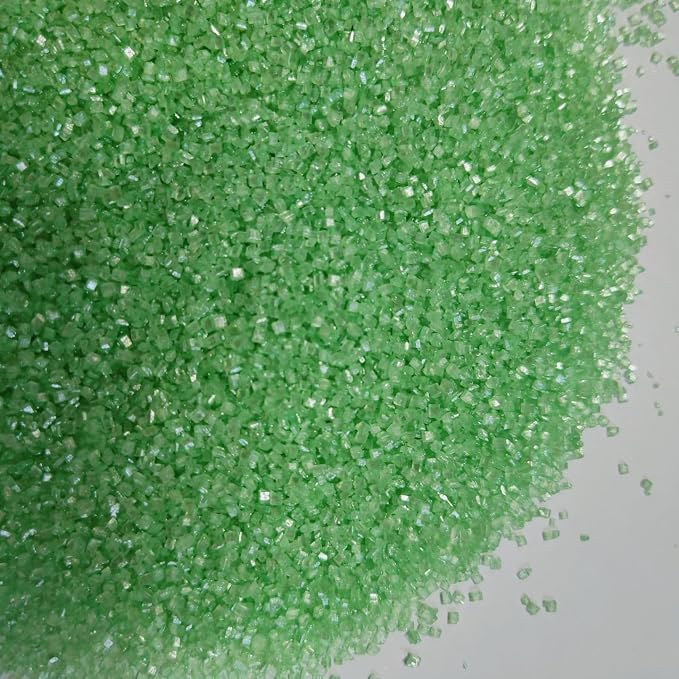 HeDeon&Rles Edible LightGreen Sanding Sugar Crystals for Baking 120g/4.23oz Sparkling Sugar Crystals Cake Cupcake Pancake Ice Cream Top Spring Wedding Christmas Cake Decoration