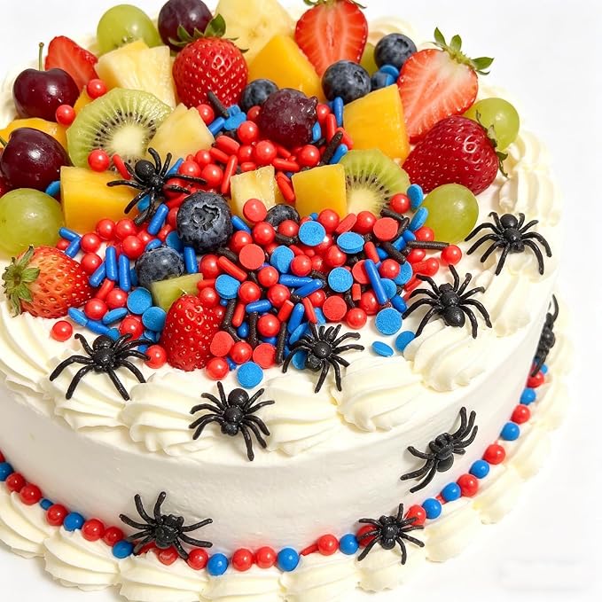 Sentovac Spiderman Sprinkle Edible Cake Decorations Red and Blue Sprinkle for Cake Cupcake Topper Cookie Baking Decorations Wedding Party Valentine Birthday Supplies
