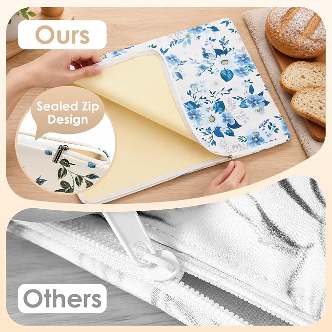 Beeswax Bread Bags，L-Shaped Sealed Zip Design，Extra Large 2 Pack- 17"×13" Reusable Sourdough Bread Bags for Homemade Bread