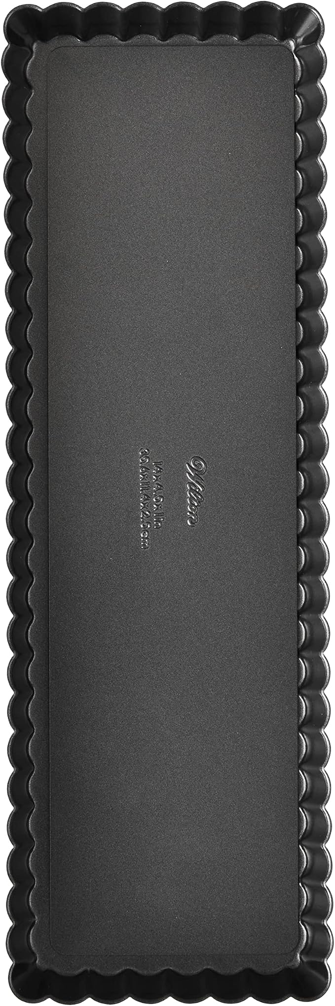 Wilton Extra Long Non-Stick Tart and Quiche Pan, the Fluted Edges on Your Tarts and Quiches will Add a Touch of Flair, 14 x 4.5-Inch