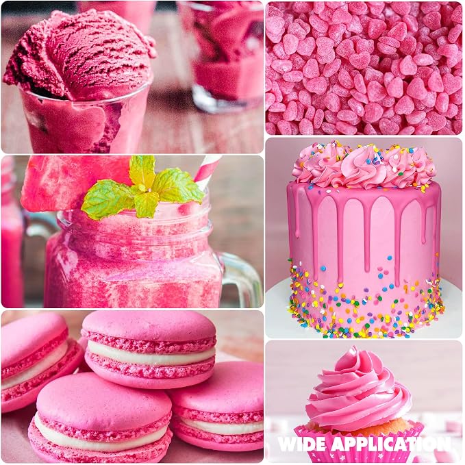 Gel Food Coloring - Vibrant Gel Food Coloring for Baking, Cake Decorating, Easter Egg - Concentrated Flavorless Edible Food Color Dye for Icing, Fondant, Drinks, Cookie, DIY Crafts - 4.5 oz (Pink)