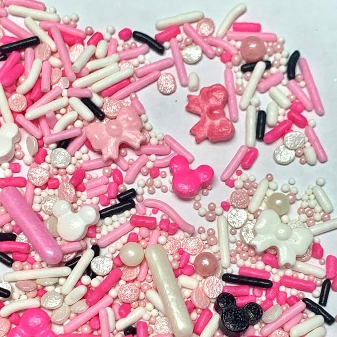 COOL MOM SPRINKLES Pink Mouse Sprinkles (4 oz.) – Themed Sprinkles for Decorating Birthday Cakes, Cupcakes, Cookies & Desserts – Mixed in the USA/Gluten-Free (Girl Mouse)