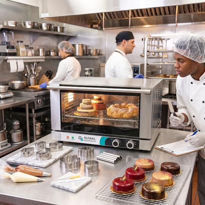 GS1740 Countertop Convection Oven, Quarter Size, 18 3/4" Width x 19 7/8" Depth x 15" Height, Heavy Duty Stainless Steel Construction, NSF, 1440W