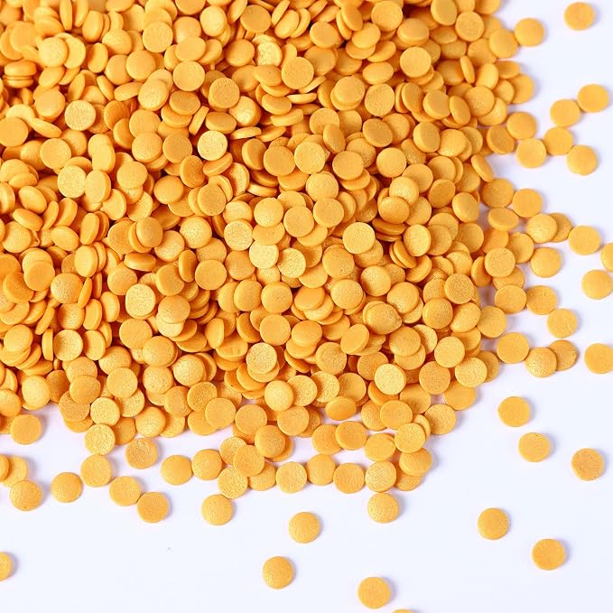 Gold Sprinkles, Confetti Sprinkles, Gold Round sprinkle for Cake Decorating, Cupcakes, Cookies, Macarons, Ice Cream, Perfect for Birthdays, Graduations, Anniversaries, Parties(120g/4.23oz)