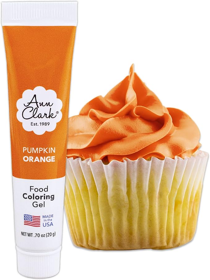 Ann Clark Cookie Cutters Pumpkin Patch 3 Piece Cookie Cutter Set with Pumpkin Orange Food Coloring Gel Made in USA