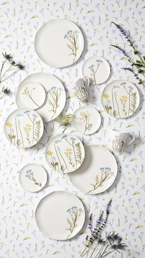 Lenox Dinnerware Set, Wildflowers Tidbit Appetizer Plates Set Of 4, Service For 4, Dessert Plates, Small Plate 6 Inch, Snack Plate, Stoneware, Dishwasher Safe, 6-Inch Diameter (Assorted, 4 Piece)