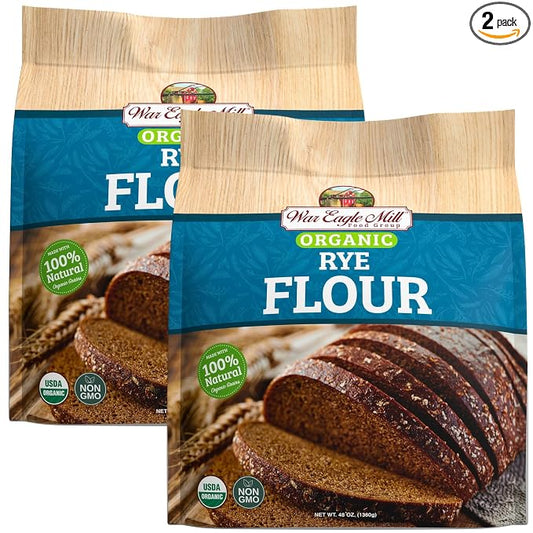 War Eagle Mill Organic Stoneground Rye Flour, 48 oz (2 Pack)
