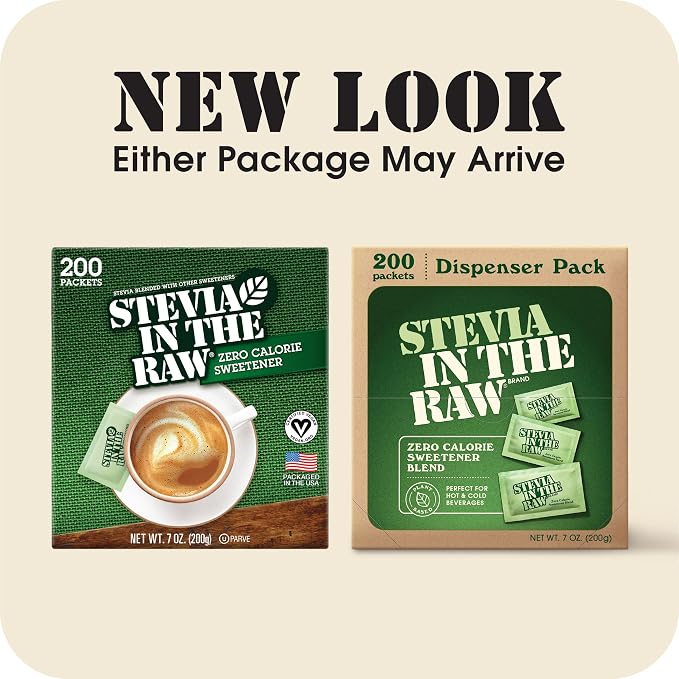 Stevia In The Raw, Stevia Sweetener Packets, 200 Ct Box, 2 Pack