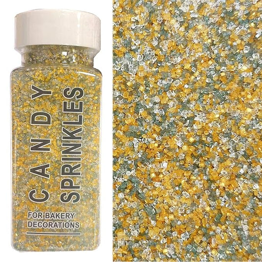 Sentovac Gold Sliver White Sanding Sugar Crystals for Baking Edible Coarse Crystals Sparkling Sugar Sprinkles Cake Cookie Cupcake Topper Ice Cream Decoration Supplies