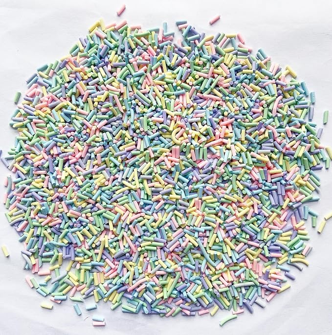 EHOPE 100G Fake Sprinkles Polymer Sprinkles Faux Sprinkles Resin Sprinkles Clay Sprinkles For Resin Fake Candy Sprinkles for Nail Art DIY Crafts Cake Phone Case (100G Sugar granules 5Blue)