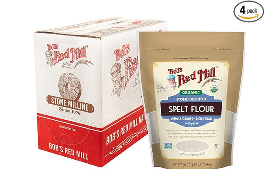 Bob's Red Mill Organic Spelt Flour, 20oz (Pack of 4) - Organic, Non GMO, Whole Grain, Vegan, Kosher