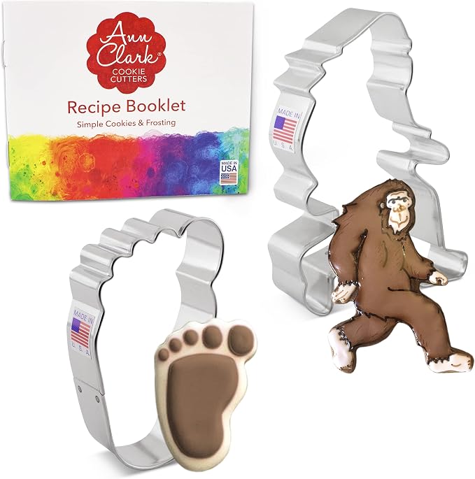 Ann Clark Bigfoot Sasquatch Cookie Cutters 2-Pc. Set (Bigfoot, Foot) Made in USA