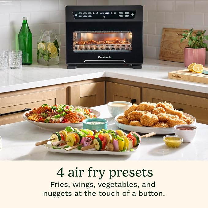 Cuisinart 10-in-1 Digital Air Fryer Toaster Oven, Countertop Convection Oven with Stainless Steel Interior Air Fry, Bake, Toast & Roast, Family Size Fits 4-lb. Chicken, PFAS Free Accessories