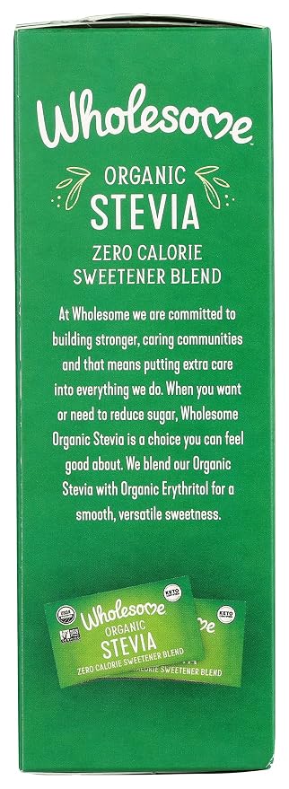 Wholesome Sweeteners Organic Stevia, 75 Count Packets, Zero Calorie Sweetener Blend, Keto Friendly, Non GMO, Gluten Free & Vegan, 1 Pack