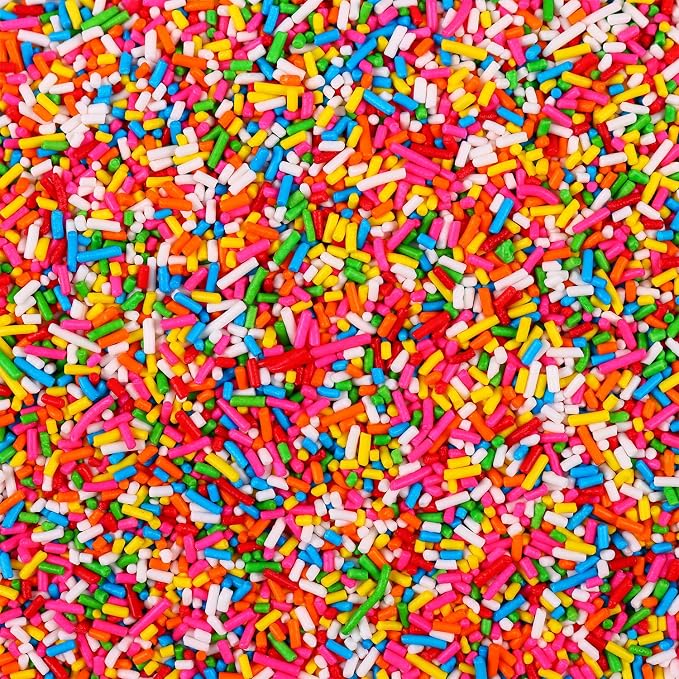 Bayep Jimmies Sprinkles for Cake Decorating Rainbow Sprinkles for Ice Cream, Cookies, Baking, Cupcake Topper Colorful Sugar Perfect for Birthday Party Christmas Holiday Supplies 3.52 Ounce
