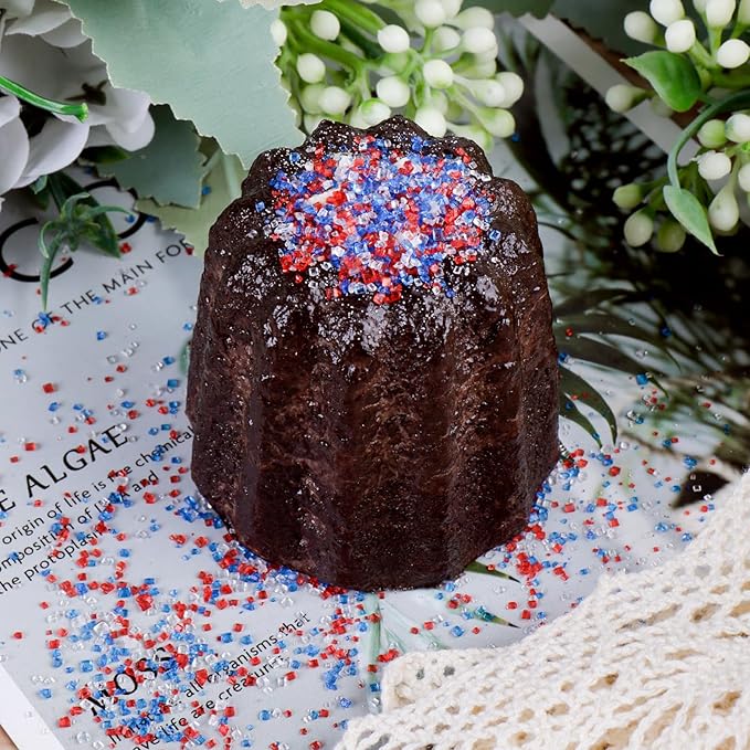 4th of July Sanding Sugar Sprinkles, 4.6 oz Edible Red White and Blue Sparkling Sugar Crystals for Baking Topping, Cupcake, Cookie, Ice Cream & Cake Decorating, Patriotic Party Holiday Supplies