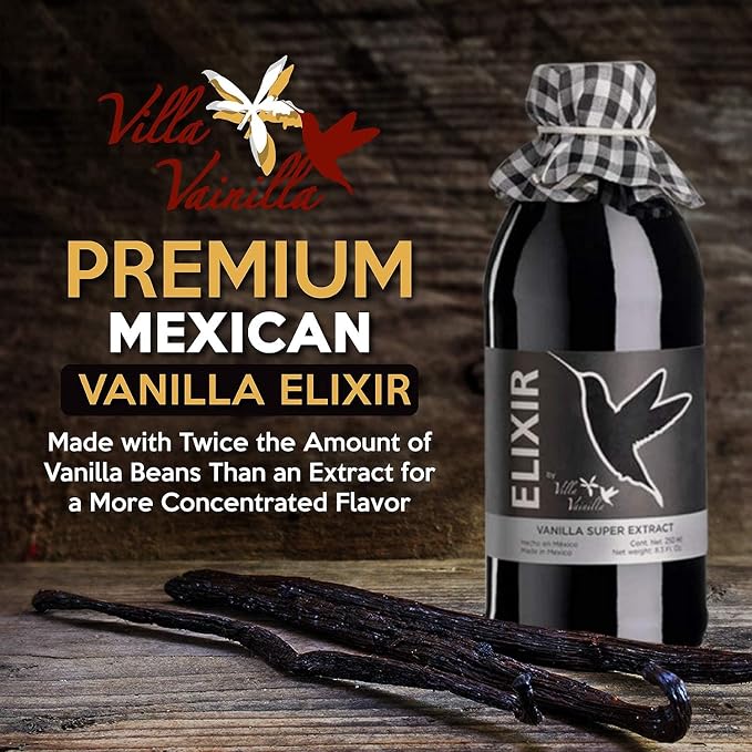 Villa Vainilla Pure Vanilla Extract - Premium Concentrated Vani, Real, Natural, Gourmet Flavor from Mexico (8.4 Fl O Vanilla Extract and Elixir)