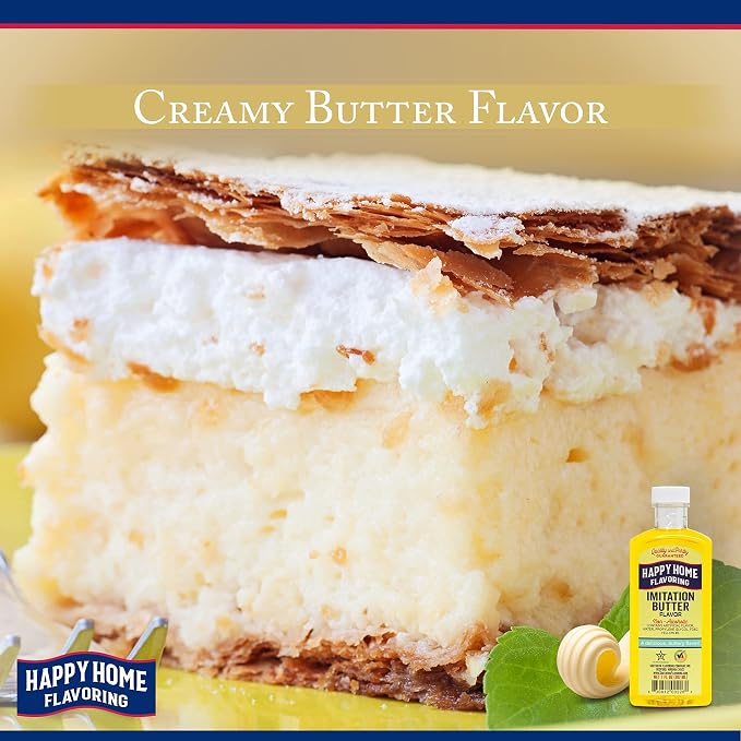 Happy Home Imitation Butter Flavoring, Non-Alcoholic, Certified Kosher, 7 oz.