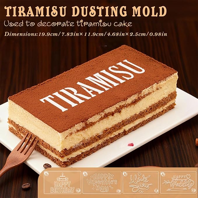 Stencil for Tiramisu Cake Painting Letter Design Decorating Tool Tiramisu Decorating Painting Stencil