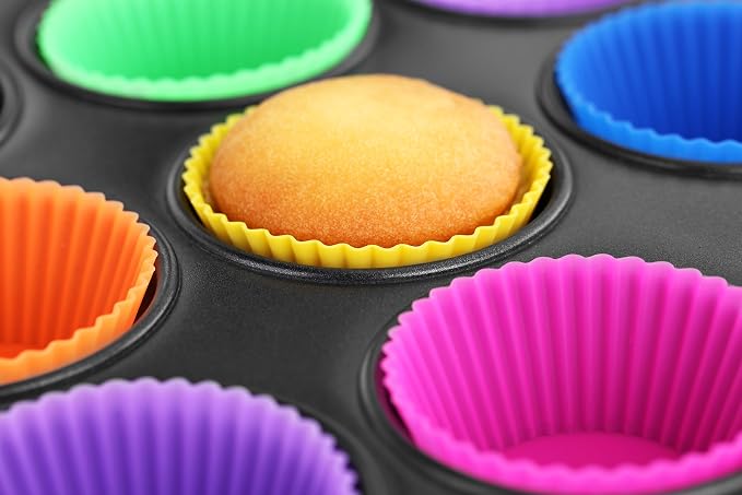 New Star Foodservice 44270 Reusable Silicone Baking Cups and Cupcake Liners, Set of 24 (Pack of 2)