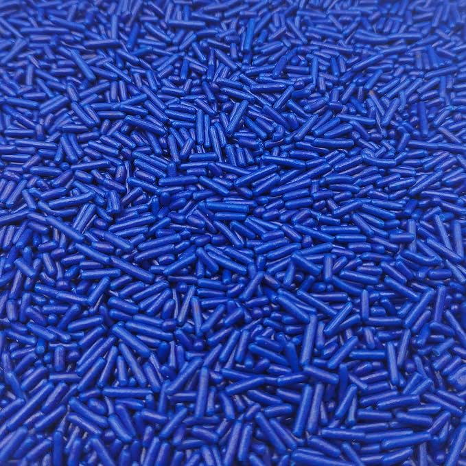Homankit Navy Blue Jimmies Sprinkles Edible Jimmy Sprinkle Candy Soft Jimmies Toppings for Ice Cream, Cupcake, Cake, Cookie, Dessert Decorating 2.75 Ounces