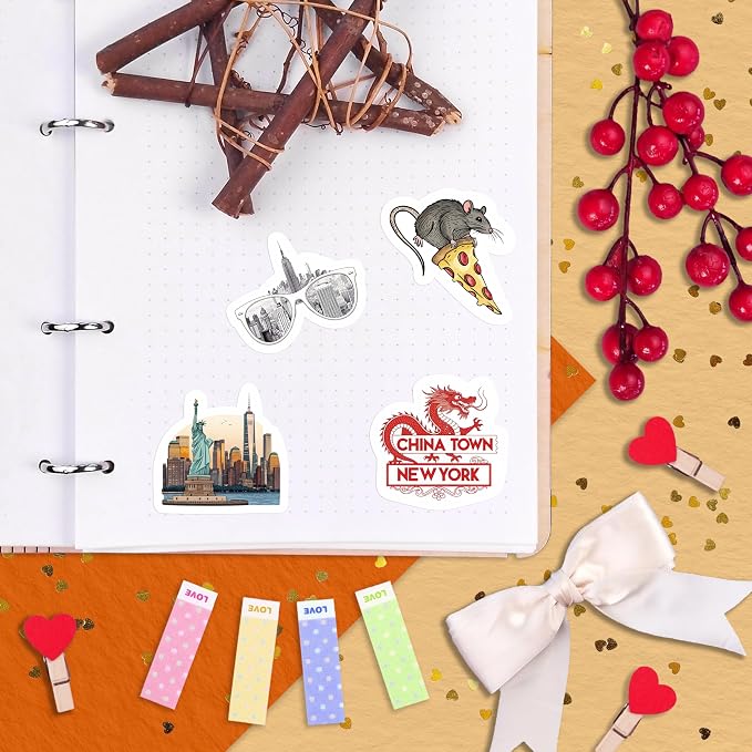 100Pcs New York Stickers for Scrapbooking, Laptop, Water Bottle, NYC Stickers -NYC Party Decorations - New York Gifts & Souvenirs - Gift for Women & Men