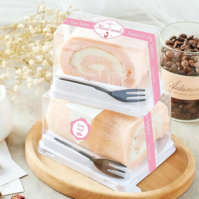 100 Pcs Handmade Food Retail Package Seal Labels 9x1'' Safe Secure Tamper Evident Labels 100Pcs Handmade Food Baking Label with 1.75 '' 100Pcs Hand Made Stickers for Cake Dessert Box Packaging