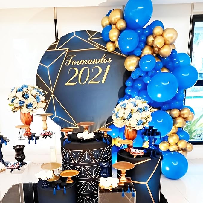 Voircoloria 90pack Royal Blue Balloons Different Size 18/12/10/5 Inch Blue Balloon Garland Arch Kit for Graduation, Wedding, Birthday, New Year, Baby Shower, Baseball, Nautical Party Decorations