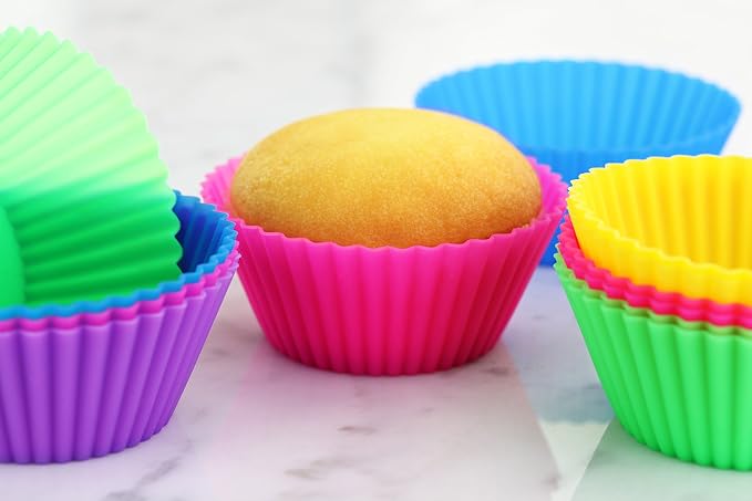 New Star Foodservice 44270 Reusable Silicone Baking Cups and Cupcake Liners, Set of 24 (Pack of 2)