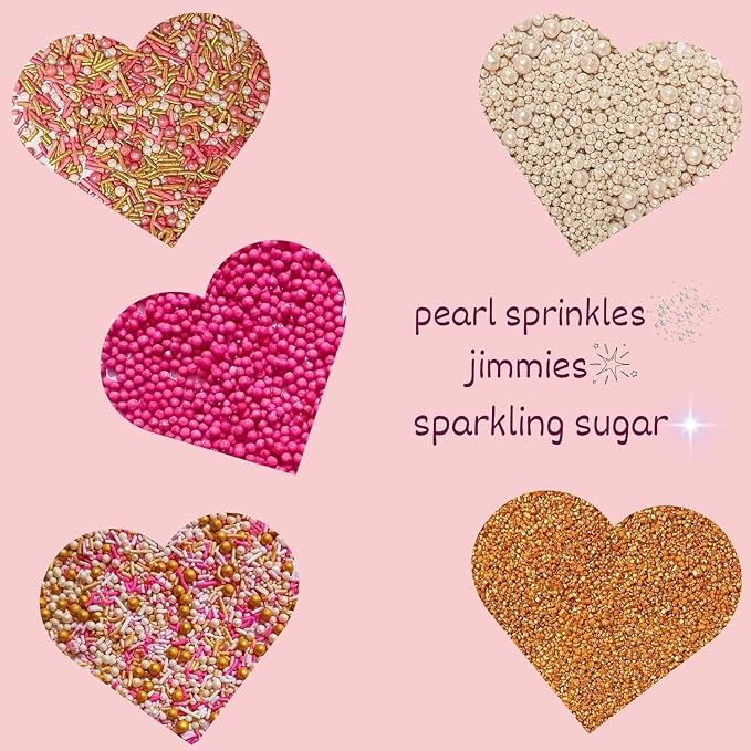 Confect Colorful Sprinkles for Cake & Cupcake Decorating Pearl & Gold White & pink Pearls Sprinkles | Fusion Mashup Pack | Edible, Vegan, Gluten-Free, Handcrafted- 5 Oz