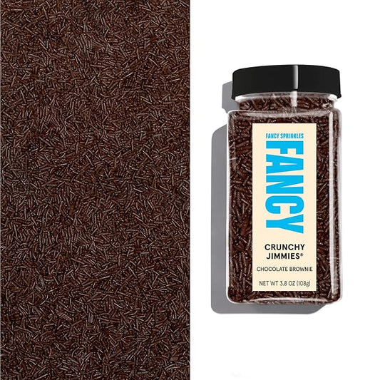 Fancy Sprinkles Chocolate Crunchy Jimmies | Brownie Flavored Chocolate Sprinkles for Cake, Cupcake & Ice Cream | Classic & Funfetti Baking | Everyday & Birthday | 1 Pack (0.5c)