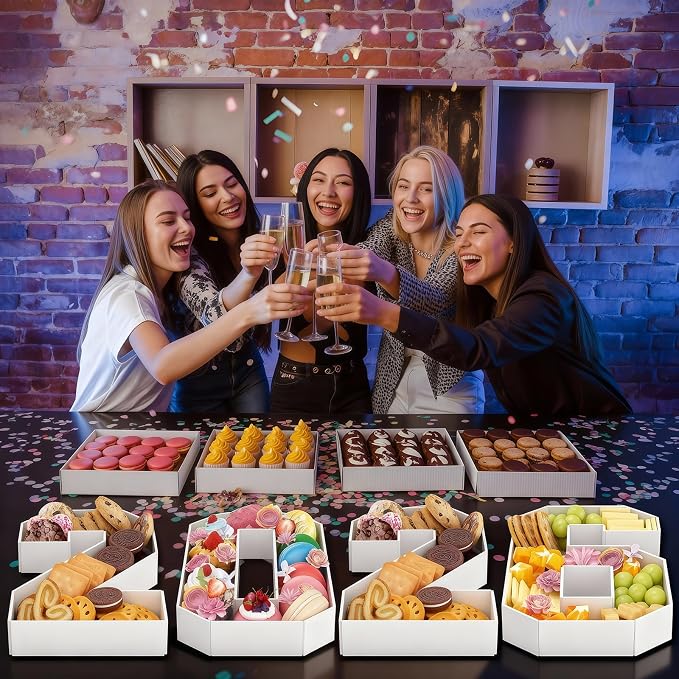 HILAVO 2026 Charcuterie Number Fillable, 4Pcs 13.7" Numbers Charcuterie Board Box 2026 Graduation Decorations Food Serving Tray for Congrats Grad Sports Event Birthday Party Supplies