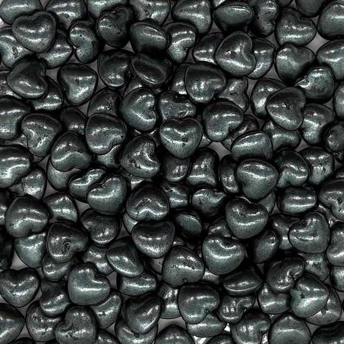 Dynastang Black Heart Sprinkles Edible Heart Cake Decorating Heart Cake Decorations Cupcake Toppers Cookie Decorating Perfect for Cakes, Cupcakes, Desserts Toppings 3OZ