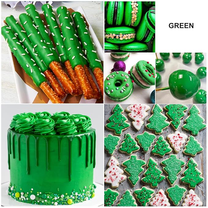Oil Based Food Coloring for Chocolate - Vivid Food Coloring Set for Candy Melts, Baking, Cake Decorating, Fondant - Fat Soluble Food Color Dye for Icing, Cookie, Crafts - 2 fl.oz / 60ml Bottles (Green)