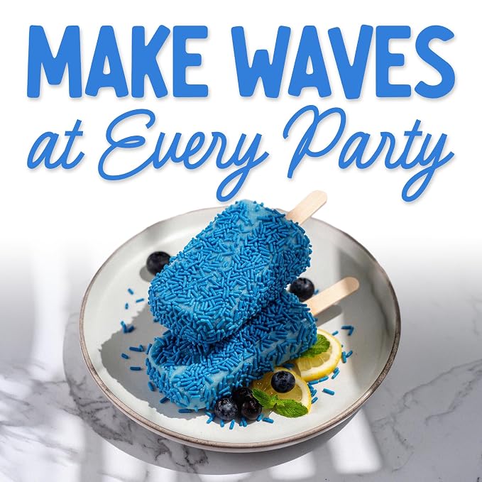 Snackathon Blue Sprinkles for Baking & Decorating, 15 oz Vibrant Blue Jimmies in Resealable Pouch – Gluten Free Sprinkles for Ice Cream Toppings, Cakes, Cupcakes & Desserts