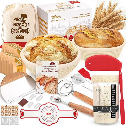 Sourdough Starter Kit, Sourdough Bread Baking Supplies, Sourdough Kit Home and Kitchen, Sour Dough Starter Kits, Sourdough Jar, Bread Proofing Basket, Sourdough Bread Basket, Sour Dough Kit Tools