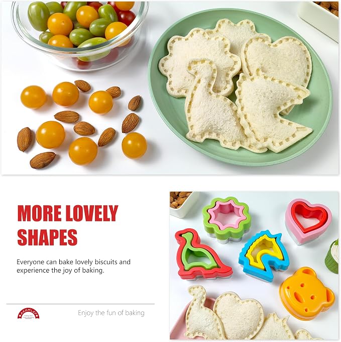 Sandwich Cutter and Sealer, Sandwich Cutter for Kids 5 PCS（BIG）, Decruster Sandwich Maker, Great for Lunchbox and Bento Box - Boys and Girls Kids