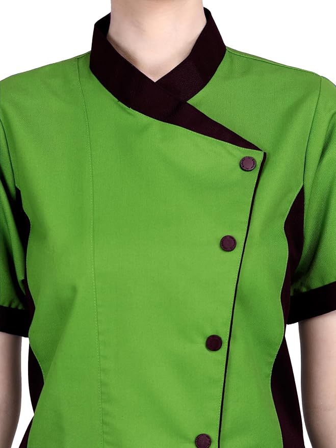 Short Sleeves Only Women's Ladies Side Mesh Chef's Coat Jacket