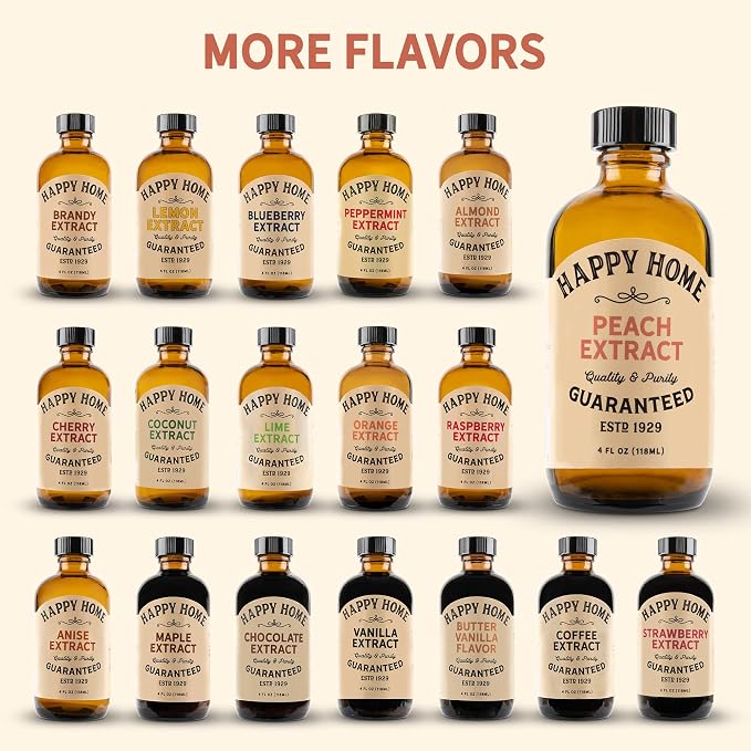Happy Home Premium Natural Peach Flavor - Certified Kosher, 4 oz.