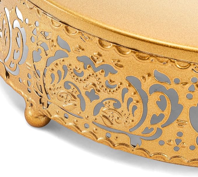 SOUJOY 3 Pack Metal Gold Cake Stand, 12/10/8 Inch Round Cupcake Stands, Dessert Table Display Set for Wedding, Party, Birthday, Event, Anniversary, Celebration, Table Decoration