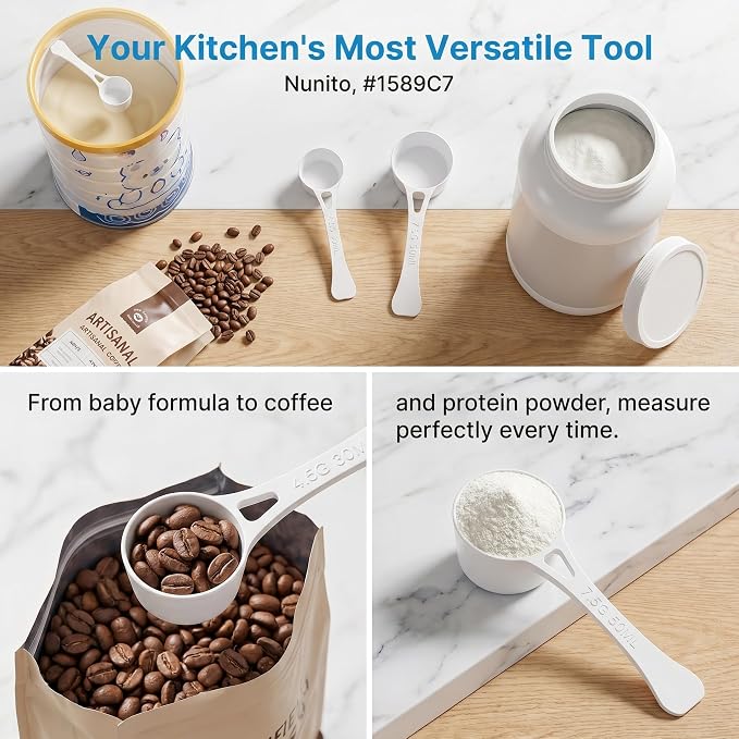 Magnetic Formula Scoops - 2Pcs, 30ml and 50ml Dual Size Measuring Spoons with Storage Case, Half Scoop for Formula and Protein Powder