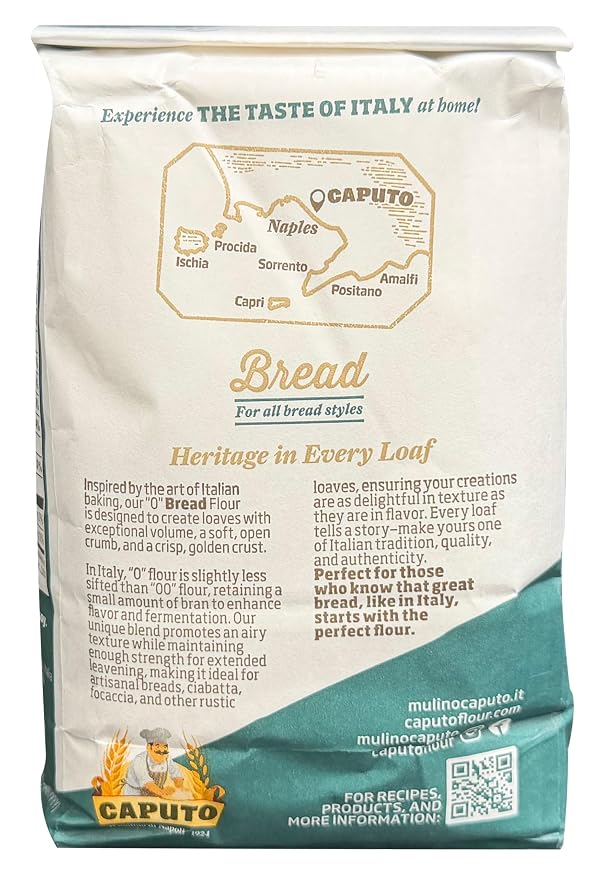Antimo Caputo "00" Bread Flour 2.2LB - Pack of 2 - Best for Artisanal breads, Ciabatta, Focaccia, and Rustic Italian Breads with a Crisp, Golden Crust